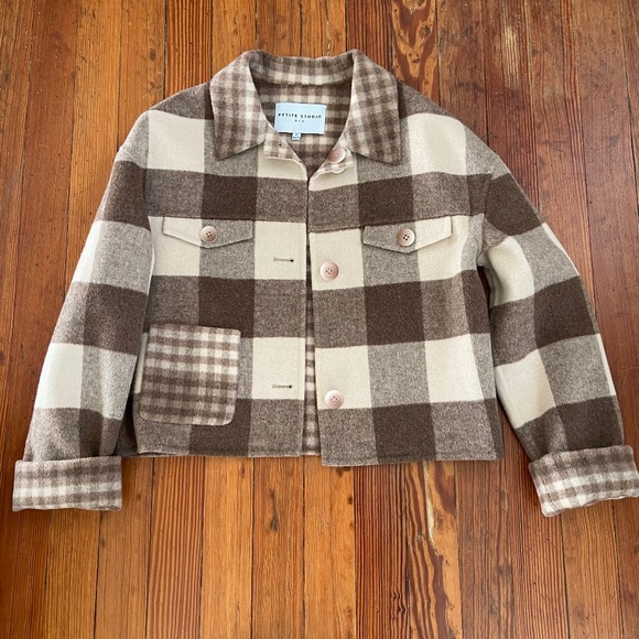 Petite Studio Stockholm Jacket XS in Chocolate Plaid - Picture 1 of 5